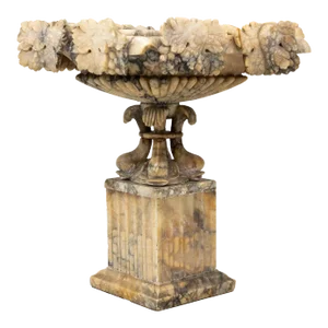 Carved Marble Shaped Neoclassical Urn, Italy 19th Century