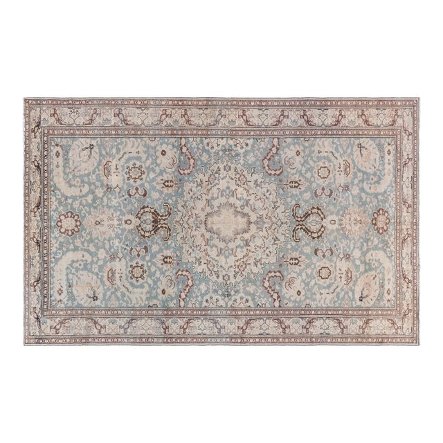 Exquisite Early 20th Century Turkish Sivas Rug with Light Blue Field For Sale