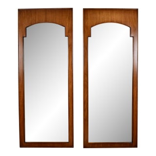 Pair of Walnut Wall Mirrors by John Stuart Inc., Mid Century, 1950s For Sale