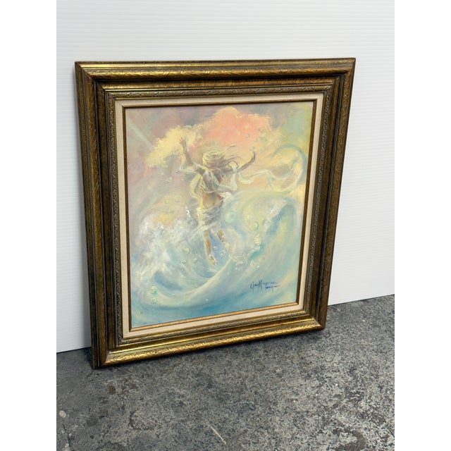 Mid 20th Century G. Magdiel Kemper Vintage Female Acrylic Painting For Sale - Image 5 of 12
