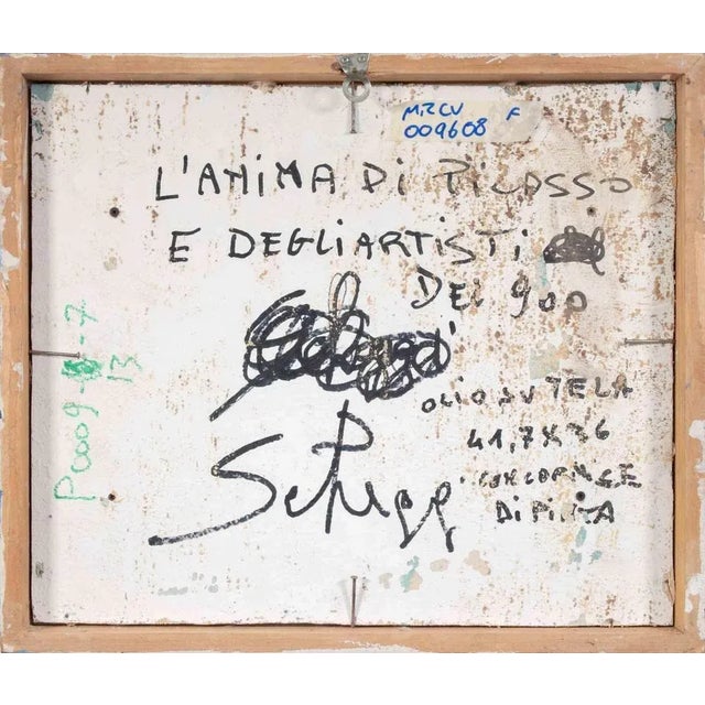 Unknown, The Soul of Picasso and the Artists of the 20th Century, Oil Painting, 1990s For Sale - Image 4 of 5