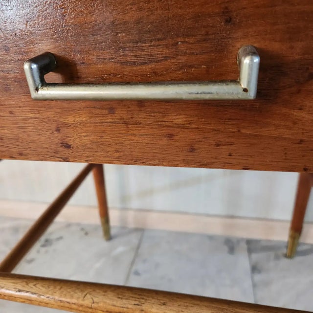 1950s Drop Leaf Walnut Side Table Copenhagen Lane Altavista For Sale - Image 13 of 16