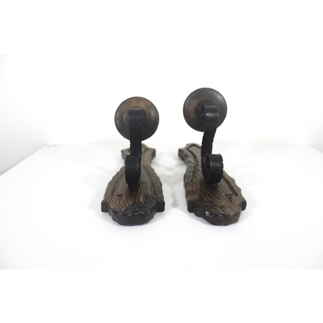 Gothic Vintage Pair of Spanish Wall Sconce Candle Holders For Sale - Image 3 of 10