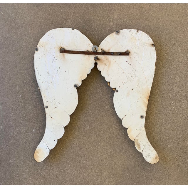 Reclaimed Early 21st Century Metal Angel Wings Three Dimensional Wall Sculpture For Sale - Image 4 of 5