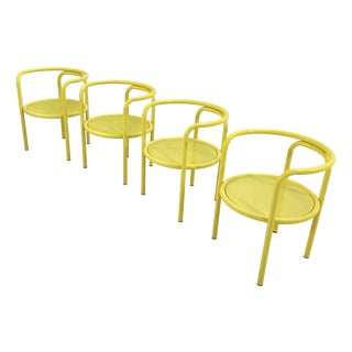Yellow Locus Solus Chairs by Gae Aulenti for Poltronova, 1960s, Set of 4 For Sale