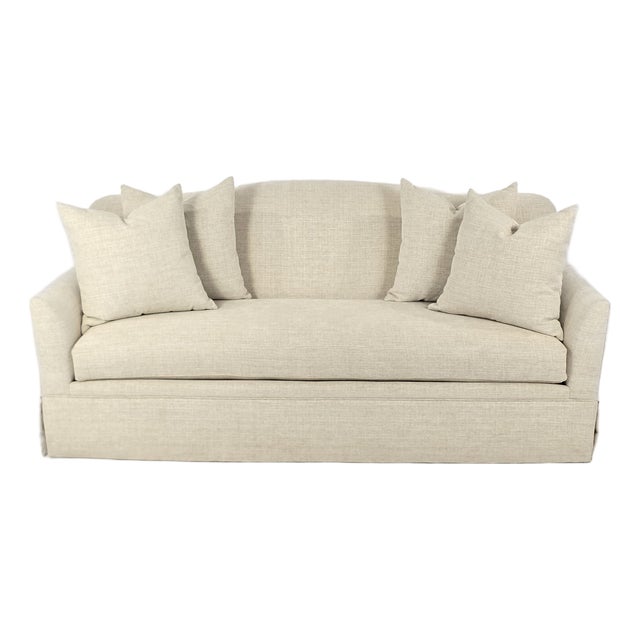m.j. Design Consultants Custom Neutral Upholstered Sofa For Sale