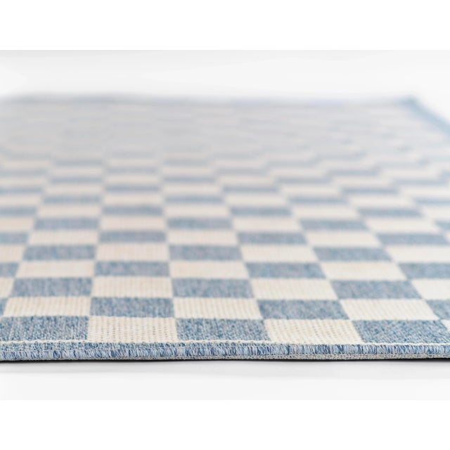 Erin Gates by Momeni Saybrook Check Blue Indoor/Outdoor Area Rug 9' X 12' For Sale - Image 11 of 12