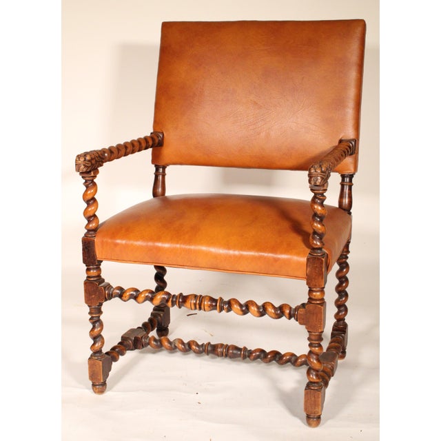 Baroque Pair of Baroque Style Barley Twist Armchairs For Sale - Image 3 of 11