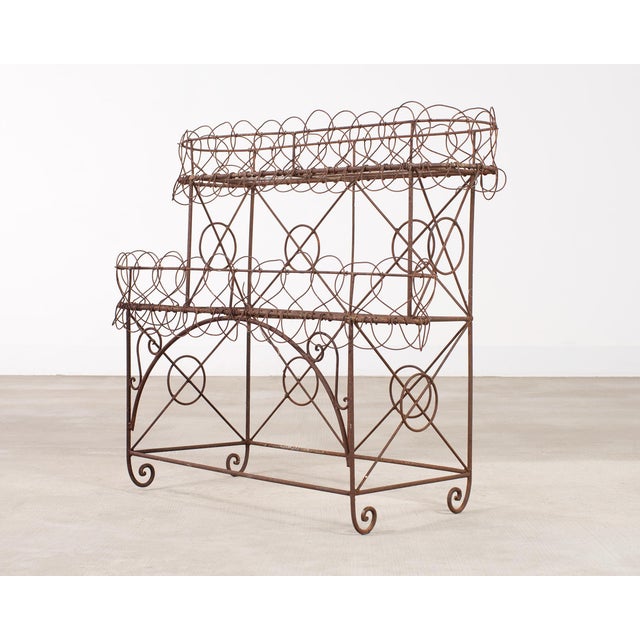 French Art Nouveau Two-Tier Wirework Boulangerie Baker's Rack For Sale - Image 12 of 18