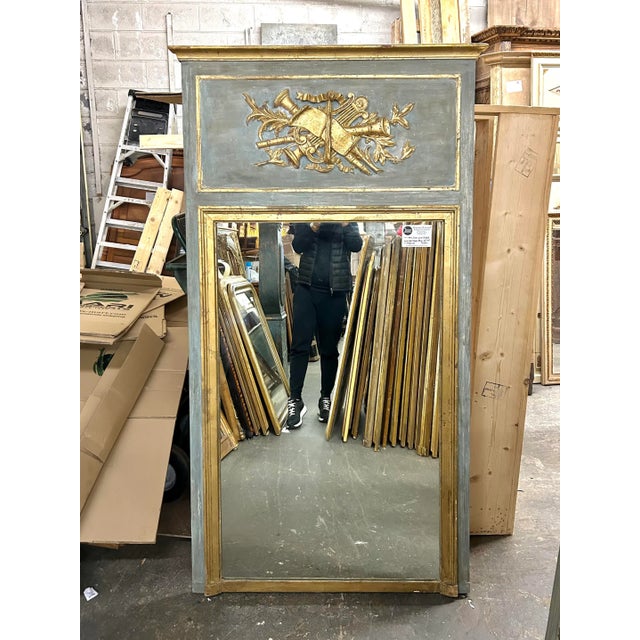 19th C French Louis XVI Trumeau Mirror For Sale - Image 13 of 13