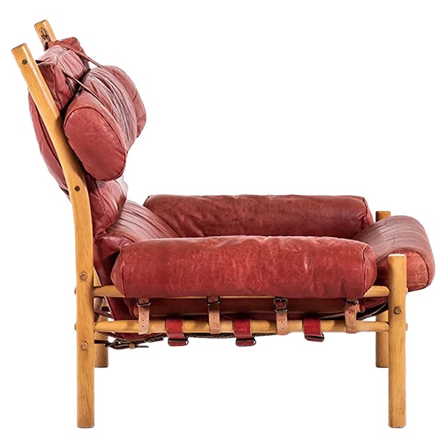 Model Inca Easy Chairs and Ottomans Set by Arne Norell, 1960s For Sale