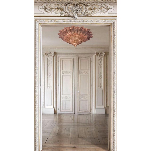 Pink and Amethyst Murano Glass Leaves Ceiling Light, 1990s For Sale - Image 4 of 13