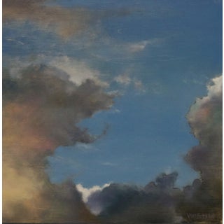 Sky 61 by James Van Fossan | Oil on cradled panel painting of a cloudy sky For Sale