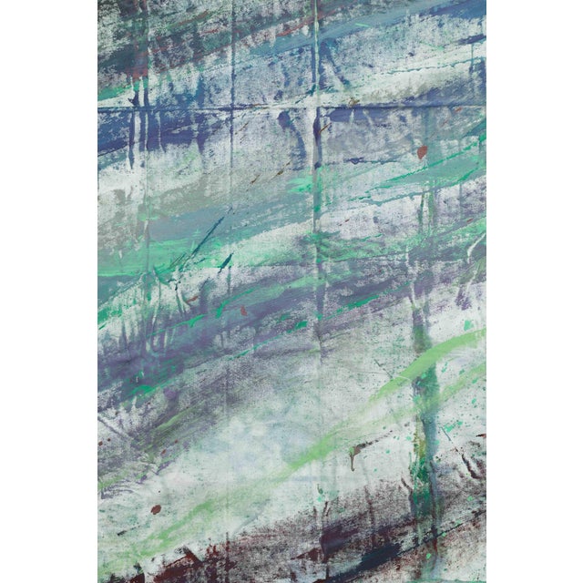 "Marking the Shadows of Passing Trains / 12:51-1:31pm 16.12.2023" Large Abstract Acrylic Painting by Simon Findlay For Sale - Image 9 of 12