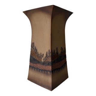 Vintage Ron Lederer Studio Pottery Sculptural Landscape Vase – Unsigned For Sale