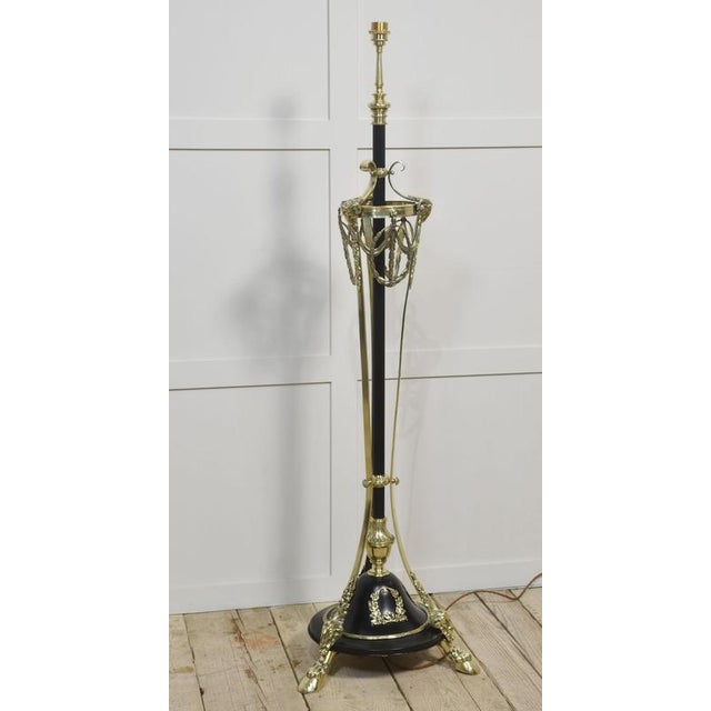 Neoclassical Brass Standard Lamp For Sale - Image 10 of 13