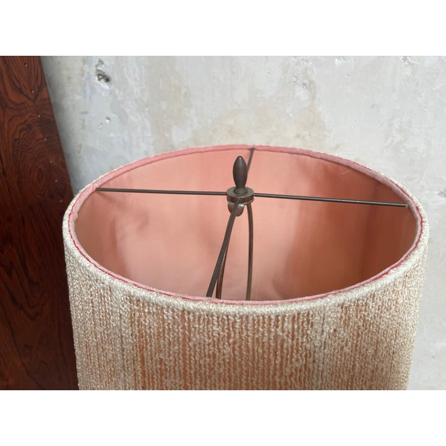 Pink Vintage Nubby String Lamp Shades - a Pair For Sale - Image 8 of 11