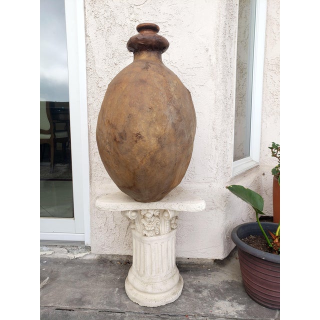 1950s Large Tribal Leather Pot For Sale In San Diego - Image 6 of 7