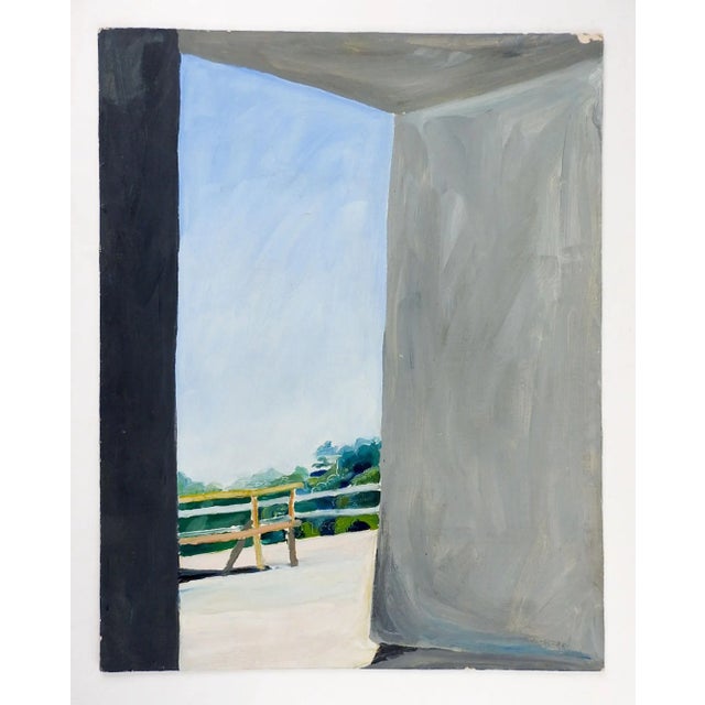 Contemporary Contemporary Abstract Rooftop View Painting For Sale - Image 3 of 3