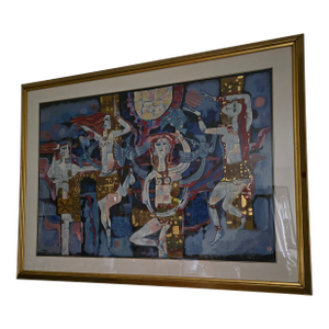 Vintage Limited Edition Large Surrealistic Lithograph