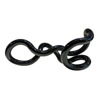Extra Large Richard X. Zawitz Black Tangle Sculpture, Postmodern Design Object, Circa 1980s For Sale