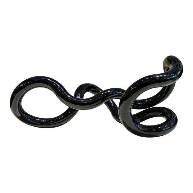 Extra Large Richard X. Zawitz Black Tangle Sculpture, Postmodern Design Object, Circa 1980s For Sale