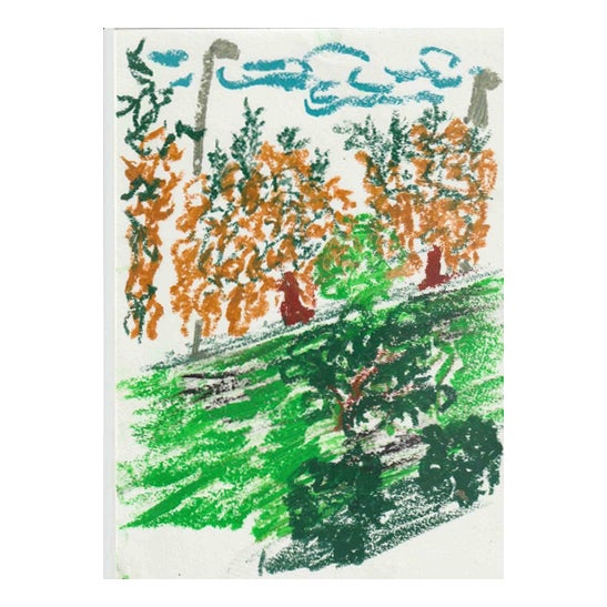 Alfredo Pizzi, Composition 19, Oil Pastel Drawing on Paper, 2025 For Sale