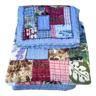 Pottery Barn Luau Patchwork Quilt/Coverlet W/Shams-A Set For Sale