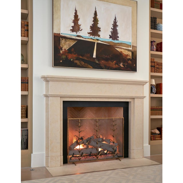 Warm Black Lily Stems Fireplace Screen Iron For Sale - Image 9 of 9