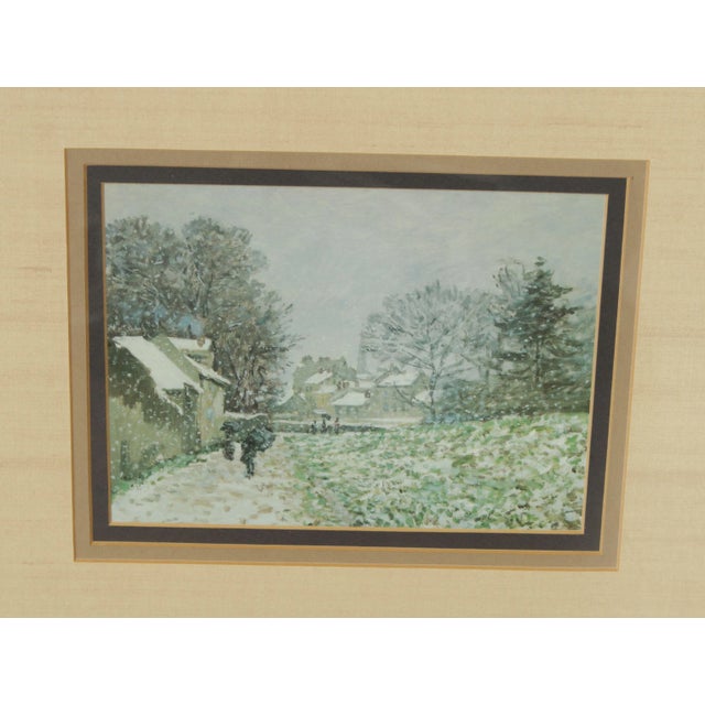 Impressionist Custom Framed Impressionist Art Print Winter Scene For Sale - Image 3 of 13
