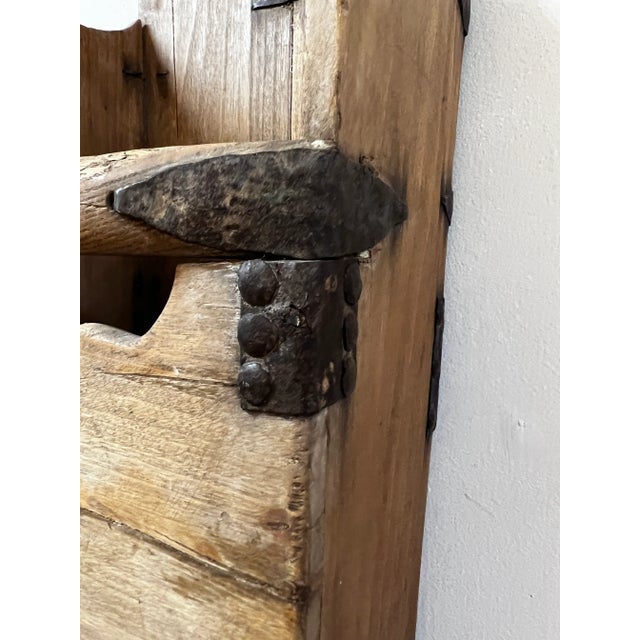 Wood Late 19th Century Rustic Farmhouse Chinese Utensil Holder With Towel Rack For Sale - Image 7 of 9