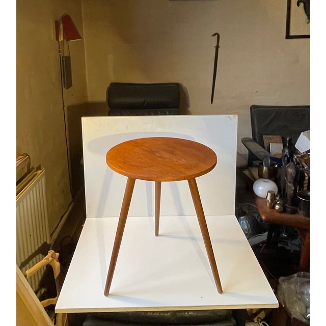 Mid-Century Modern Danish Circular Teak Side Table, 1960s For Sale - Image 3 of 7