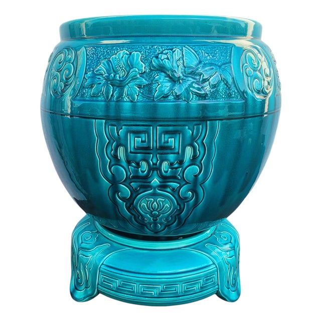 Large Japanese-Style Ceramic Planter, 1800s For Sale