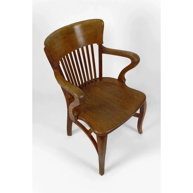 American Oak Office Armchair, 1900s For Sale - Image 9 of 11