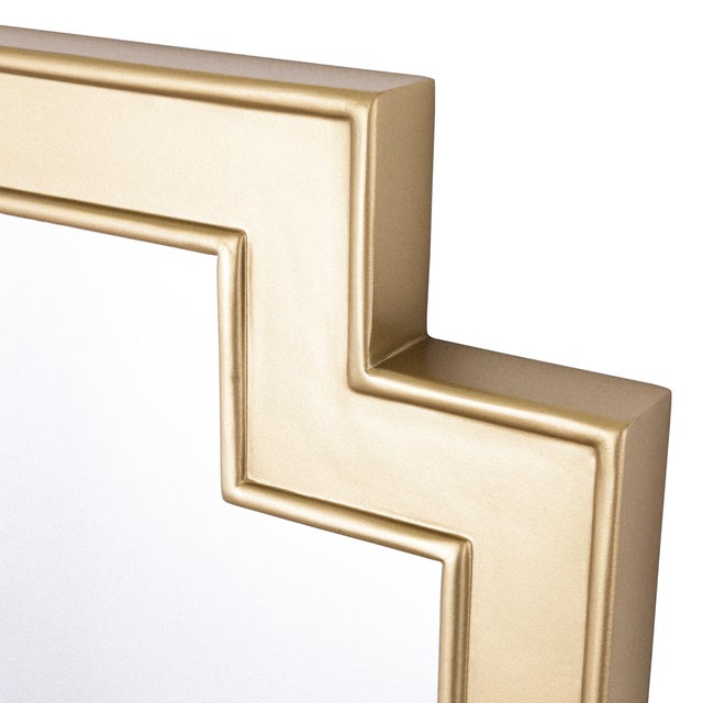 Wood Pasargad Home Ephrya Geometric Gold Wall Mirror, 31.5" For Sale - Image 7 of 8