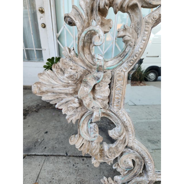 French Country 1960's Carved Solid Wood Mirrior For Sale - Image 3 of 12