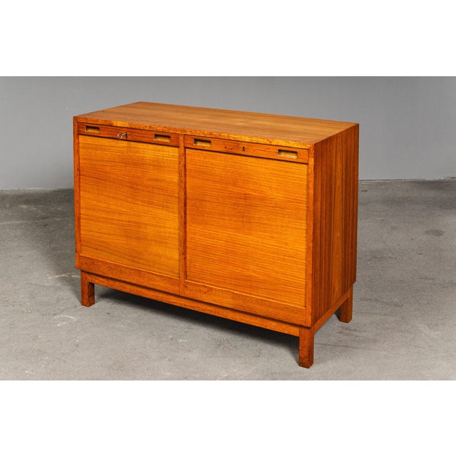 Mid-Century Roll-Top Cabinet in Teak For Sale - Image 10 of 17