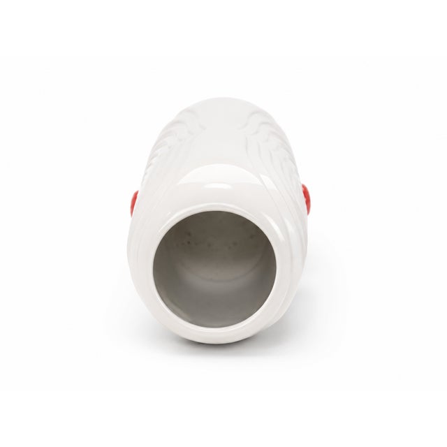 1970s Vintage KPM Bavaria Op Art White Porcelain Vase With Red Sphere Accent, West Germany For Sale - Image 5 of 5