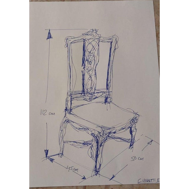 Late 19th Century French Dining Chairs in Carved Fruitwood and Ori Upholstery, 1890s For Sale - Image 4 of 7