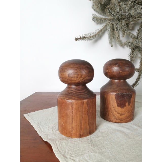 1960s Vintage Alpine Bottles or Vases in Turned Ash Wood, 1960s, Set of 2 For Sale - Image 5 of 18
