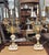 Brass 1950s Pair French Stone and Gilt Brass Candelabra Lamps For Sale - Image 8 of 16