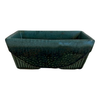 Mid-Century Blue Ceramic Planter For Sale