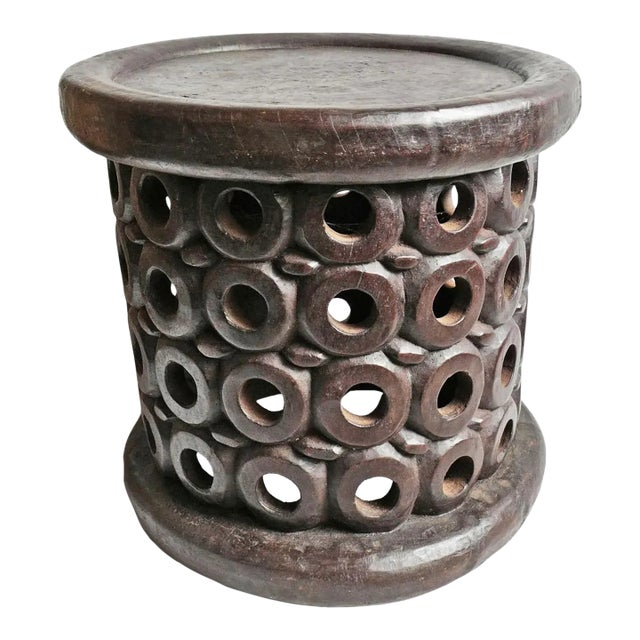 Vintage Bamileke Circle Stool Table For Sale