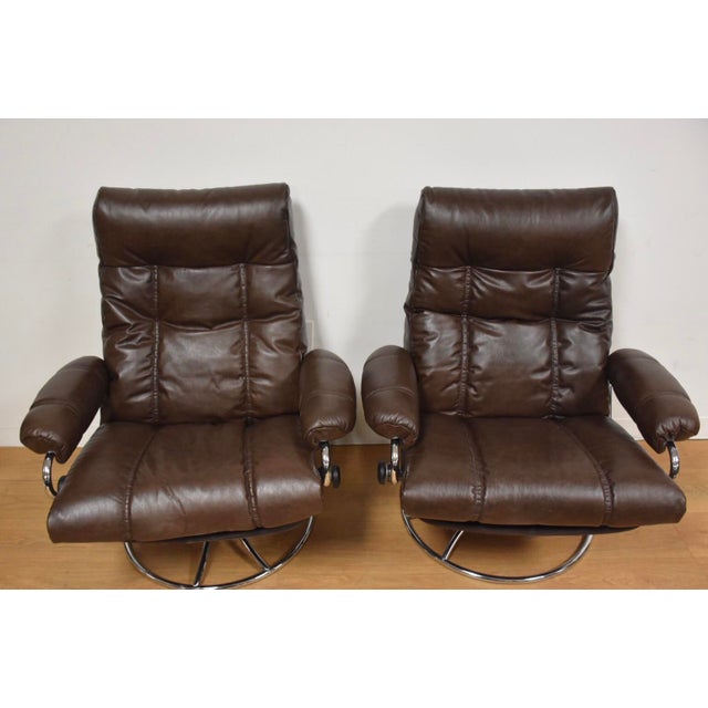 Ekornes Stressless Leather Recliners a Pair Chairish
