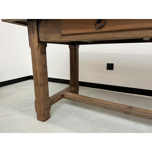French Farm Table in Oak and Walnut, 1950s For Sale - Image 18 of 18