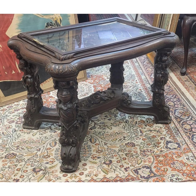 Rare Antique Armorial Carved Tray Table For Sale - Image 4 of 13