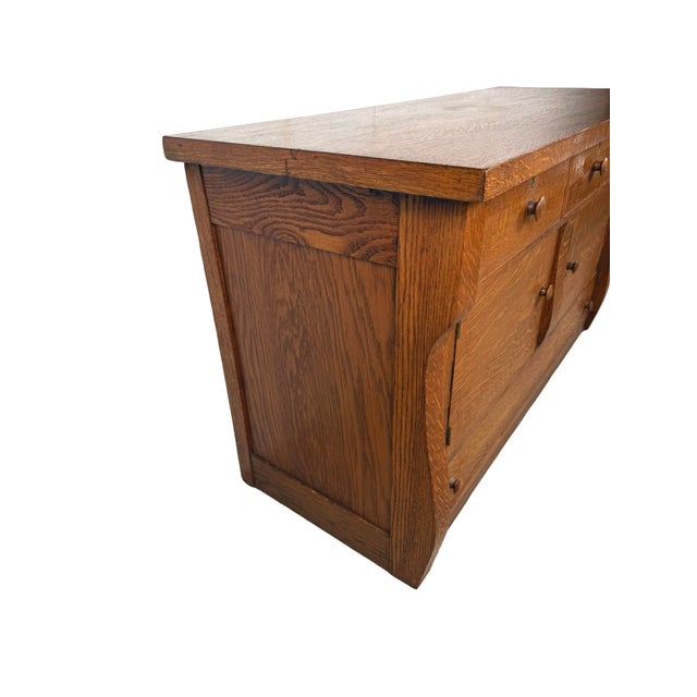 Antique Quarter-Sawn Oak Sideboard For Sale - Image 4 of 18
