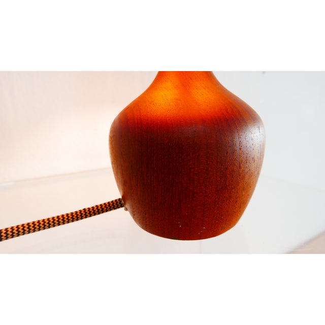 Organic Teak & Sisal Table Lamp, Denmark, 1950s For Sale - Image 9 of 14