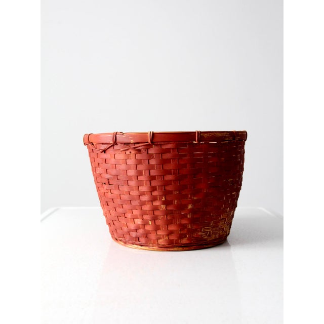Vintage Red Woven Basket Chairish