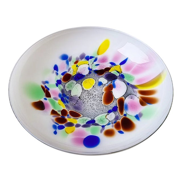 Vintage Glass Bowl in Opal Glass by Hans Jürgen Richartz, 1980s For Sale